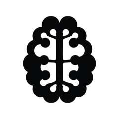 Abstract black silhouette of a stylized brain symbolizing artificial intelligence ethics and neural networks silhouette