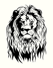 Majestic Lion Head Vector Illustration