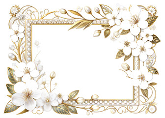 Elegant Floral Frame with Cherry Blossoms for Invitations and Cards