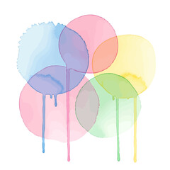 Obraz premium Pastel Watercolor Drips Abstract Illustration