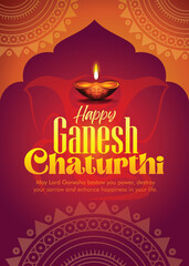 Lord Ganesha , Ganesh festival illustration of Lord Ganpati background for Ganesh Chaturthi festival of India