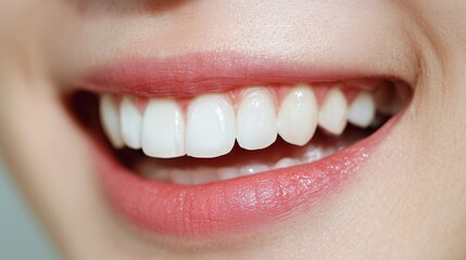 Fototapeta premium Close-up,white teeth smile,healthy mouth,woman smiling lips,World Oral Health Day concept.
