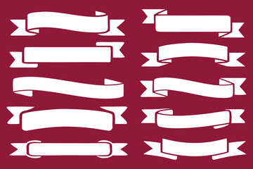 Obraz premium Red ribbons and banners vector set decorative collection design elements