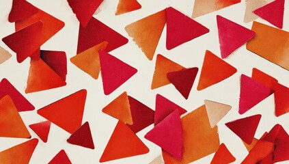 Abstract Colorful Triangles Pattern on White Background