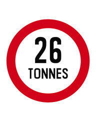 road sign 26 tonnes