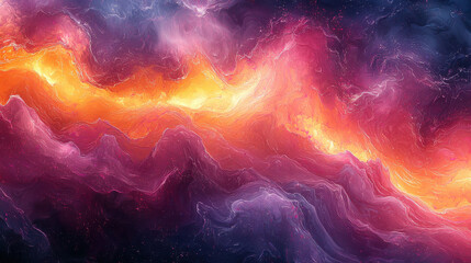 This description emphasizes the visual elements (colors, texture, movement) and the artistic process (alcohol ink, generative AI) that created the image. It's more evocative and appealing to 