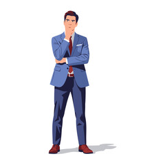 Man in Deep Thought: A sharply dressed businessman stands pensively, his hand thoughtfully touching his chin. His posture speaks volumes as he ponders his options