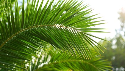 Palm Frond Closeup in Sunlight