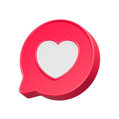 A 3D glossy red heart symbol, romance, love, or Valentine's Day designs