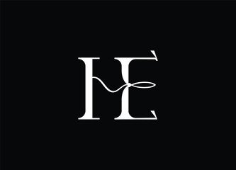 HE Abstract Letters Logo Monogram