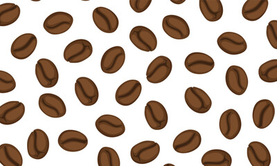Seamless Coffee Bean Pattern Vector on Transparent Background