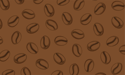 Seamless Coffee Bean Pattern. Coffee Beans Vector Background