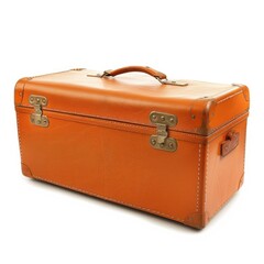 Vintage orange leather trunk,  classic style