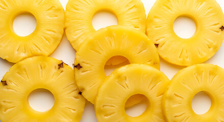 Pineapple Rings on White Background