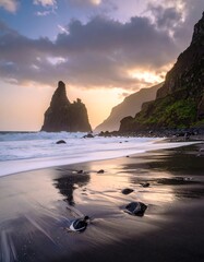 Dramatic coastal scene at sunset (1)