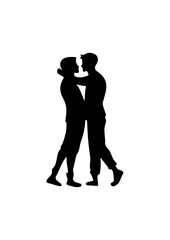Silhouette of a Gay Couple Kissing