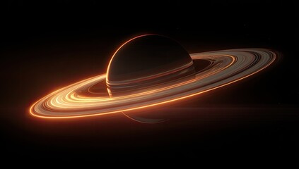 Cosmic ringed planet in dark space