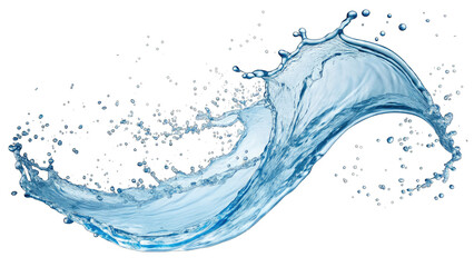 Obraz premium Dynamic translucent blue water splash curves captured in high detail with liquid motion elements