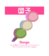 Craphic design of japanese sweets dango pink