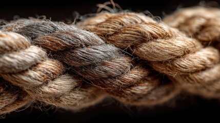 Detailed view of a textured rope showcasing natural fibers and intricate weaving techniques