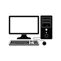 Modern desktop computer setup with monitor keyboard and mouse