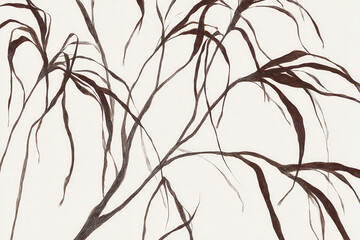 Fototapeta premium delicate swirling lines reminiscent of nature and plants on clean background create stunning visual
