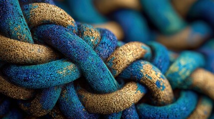 Colorful rope intertwined with intricate patterns showcases craftsmanship and design details