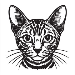 A Regal Portrait of an Egyptian Mau, a Sleek and Elegant Breed with a Naturally Occurring Spotted Coat and a Graceful, Athletic Demeanor