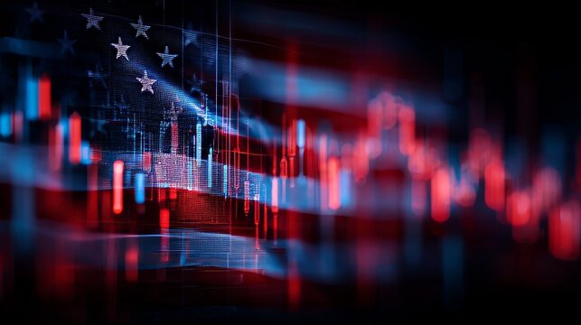 American Economy Visualization Featuring Stock Data and Tech Effects - Powered by Adobe