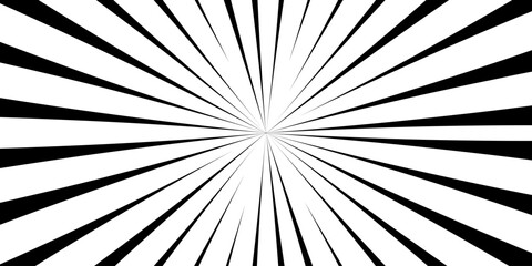 Obraz premium A template for cartoon comics. Black rays on a white background. Pop art style template for superhero text in comics, speech bubble, message. Vector EPS 10.