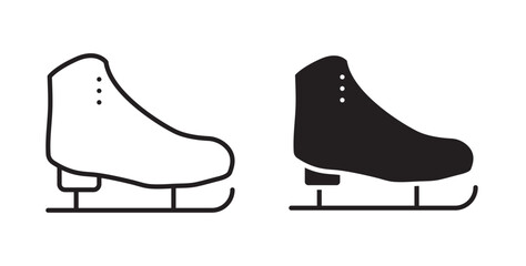 Ice skating icon . Simple Ice Skate icon for social media, app, and web design. Vector illustration with stroke and fill on a white&nbsp;background.