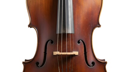 Wooden cello on white background