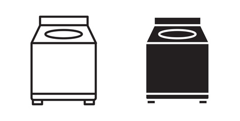 Top load washer icon .Vector illustration with stroke and fill on a white background.
