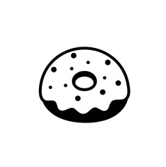 Fototapeta premium a black and white illustration of a donut
