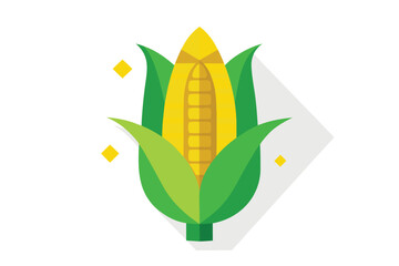 Vibrant yellow corn cob with green husks, perfect for harvest and healthy eating promotions