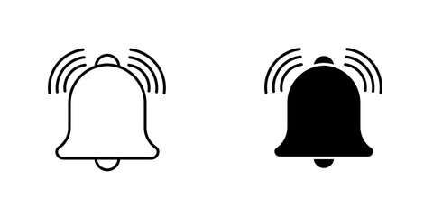 Bell ring icon, Outlined vector illustration