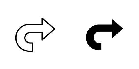 Redo icon, vector graphic, Outlined vector illustration