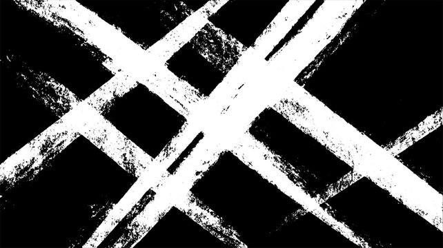 Abstract grunge texture with bold brush strokes and crossing white lines. Modern distressed background vector illustration.
