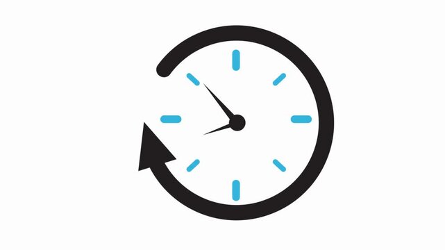 clock icon animation simple flat 