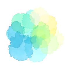 Obraz premium Beautiful Watercolor Flower in Blue and Green with Soft Edges