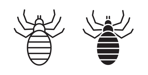 Louse icon . Vector illustration with stroke and fill on a white background.