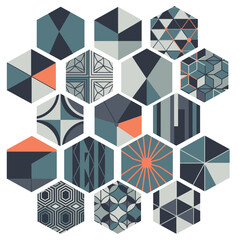 Geometric Hexagon Tile Patterns A Collection of Abstract Designs
