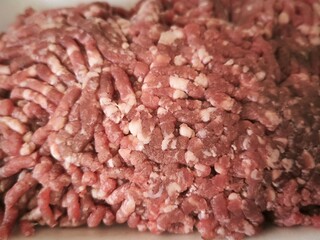 minced meat on a white background