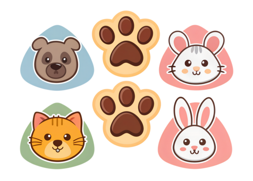 set of funny animals