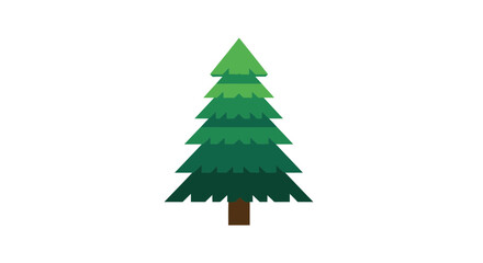 Stylized evergreen pine tree icon with layered triangular branches in shades of green