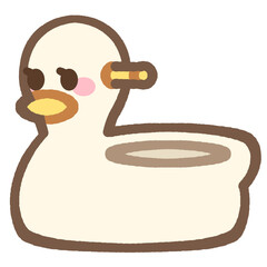 かわいいアヒルのおまるアイコンイラスト素材