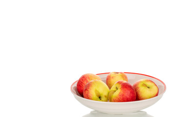 Juicy organic apples isolated on white background, macro.