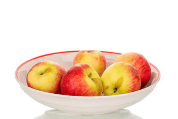 Juicy organic apples isolated on white background, macro.