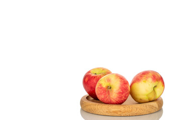 Juicy organic apples isolated on white background, macro.