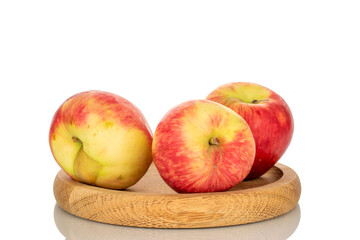 Juicy organic apples isolated on white background, macro.